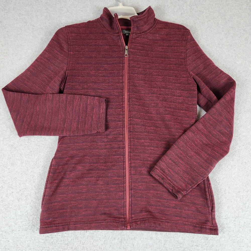 Serra Jacket Womens Large Burgundy Fleece Lined Warm Winter Long Sleeve Full Zip
